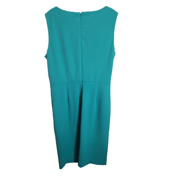 Calvin Klein Asymmetrical Drape Front Sheath Dress, Aqua/Teal, NWT, Size 12 - Picture 7 of 7